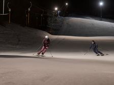 Ski race at night